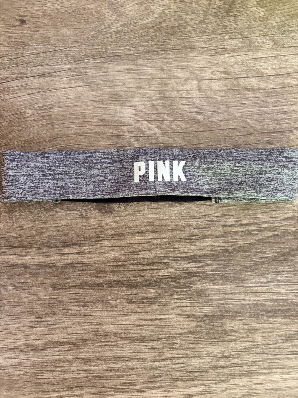 PINK Black and Gray Marled Workout Headband